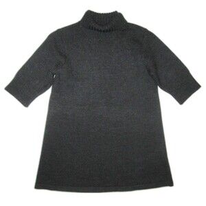 EILEEN FISHER Womens Petites PP Gray Tunic Turtleneck Sweater 100% Merino Wool